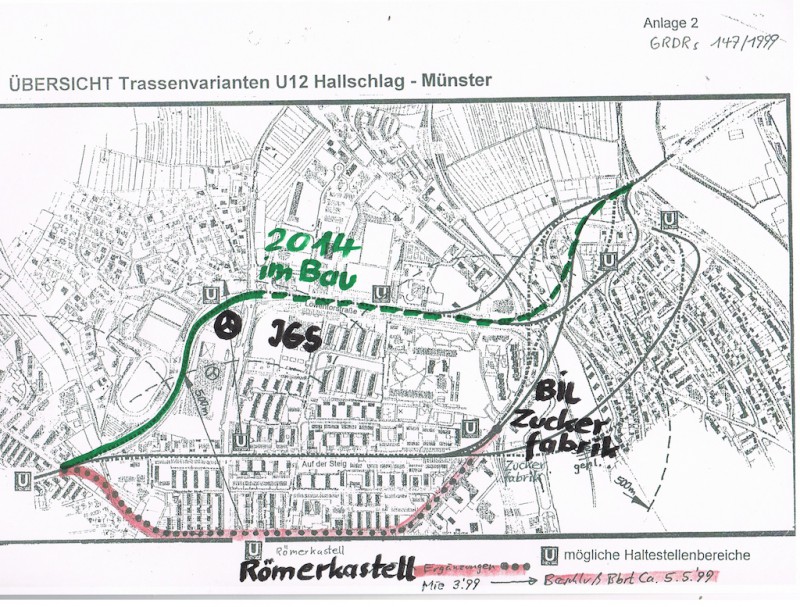 U12 Trassenvarianten Alternativ Führung Am Römerkastell Grüne BC PMIE