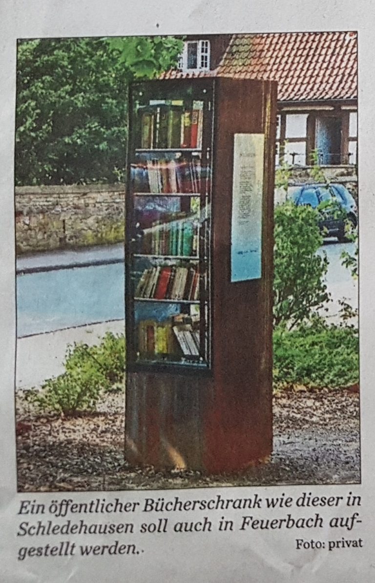 Ein Bücherschrank im öffentlichen Raum für Feuerbach